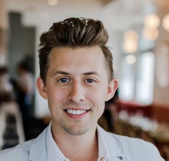 Smiling man indoor portrait photo